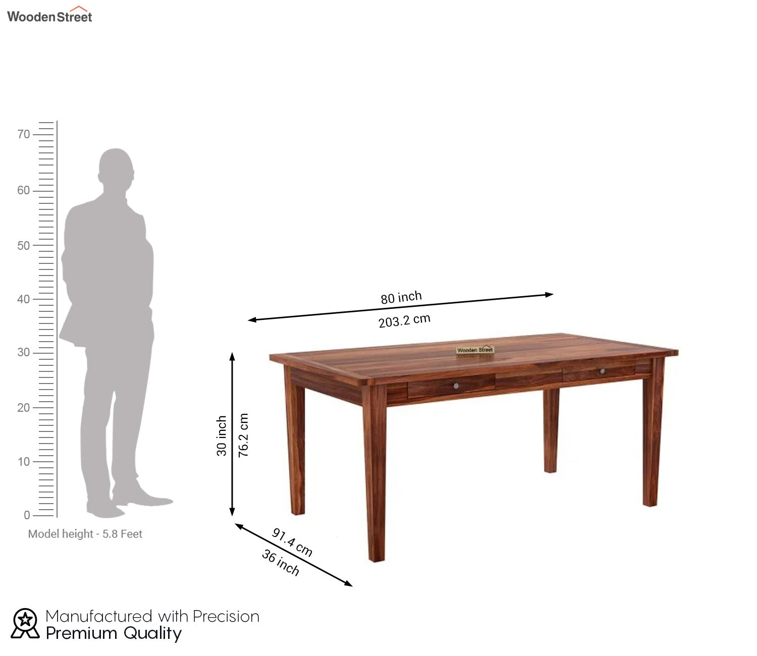 Mcbeth 8 Seater Dining Table With Storage (Honey Finish)