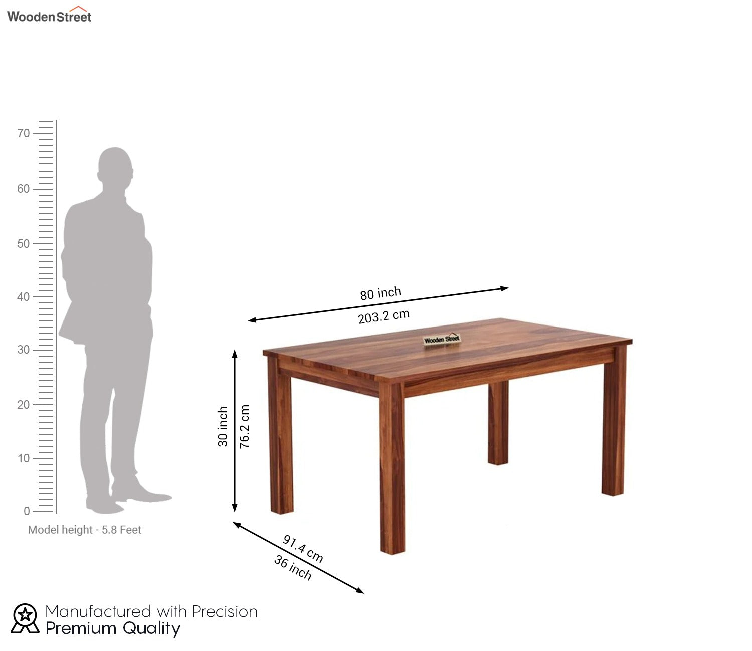 Janet 8 Seater Dining Table (Honey Finish)