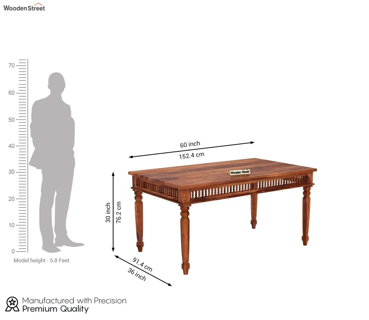 Alanis 6 Seater Dining Table Set (Honey Finish)