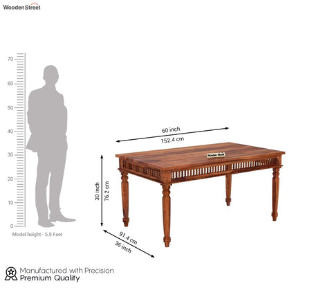 Alanis 6 Seater Dining Table Set (Honey Finish)