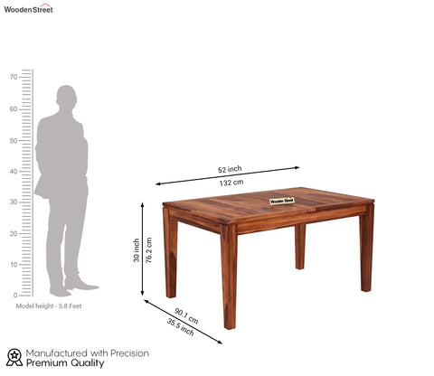 Advin 4 Seater Folding Dining Table Set With Tim Extendable Table and Zampa Chairs (Honey Finish)