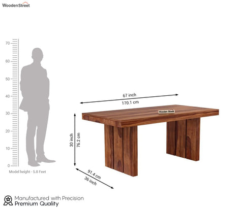 Wertex 6 Seater Dining Table (Honey Finish)