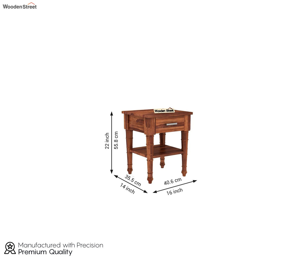 Allan Bedside Table (Honey Finish)
