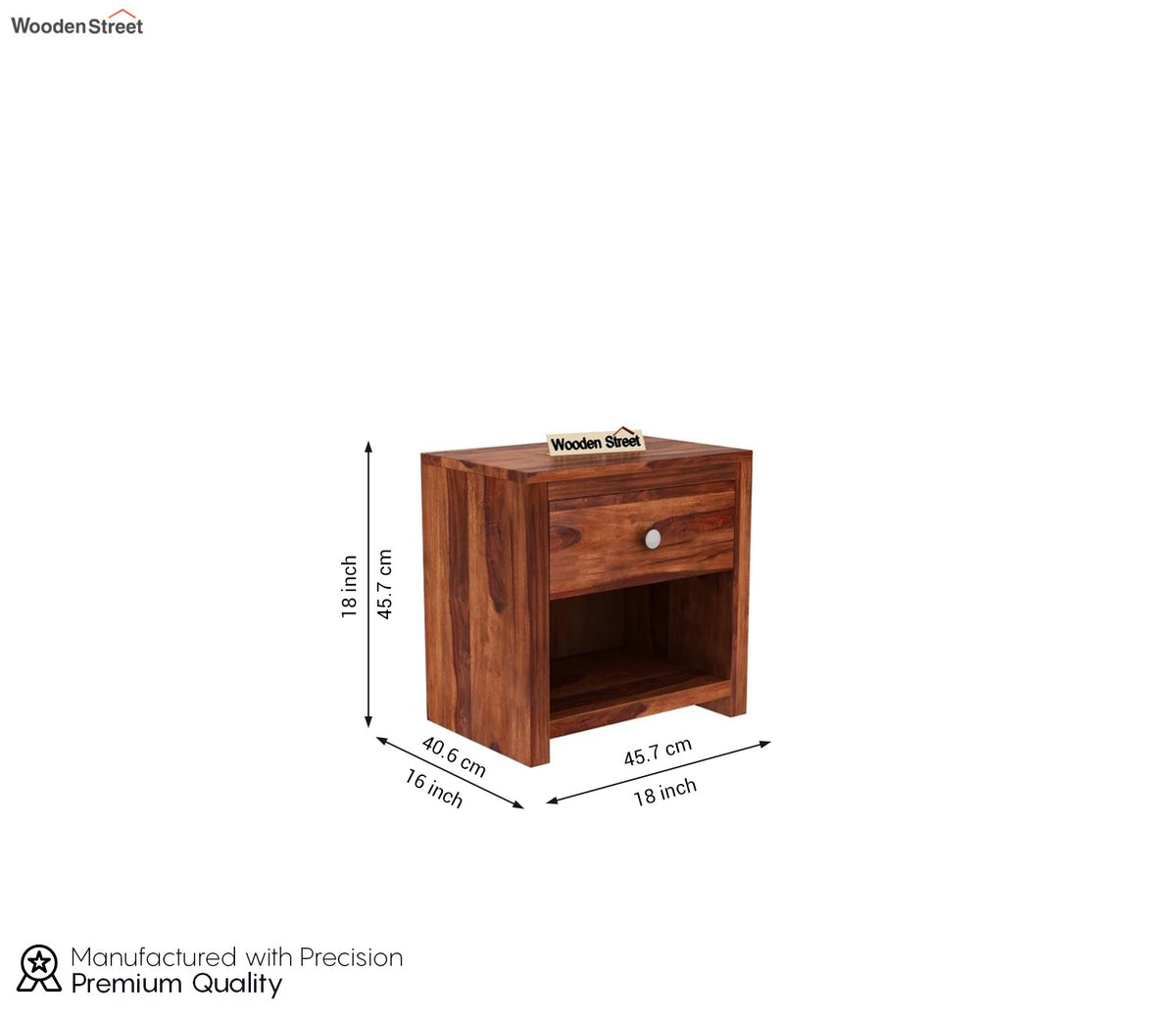 Denzel Bedside Table (Honey Finish)