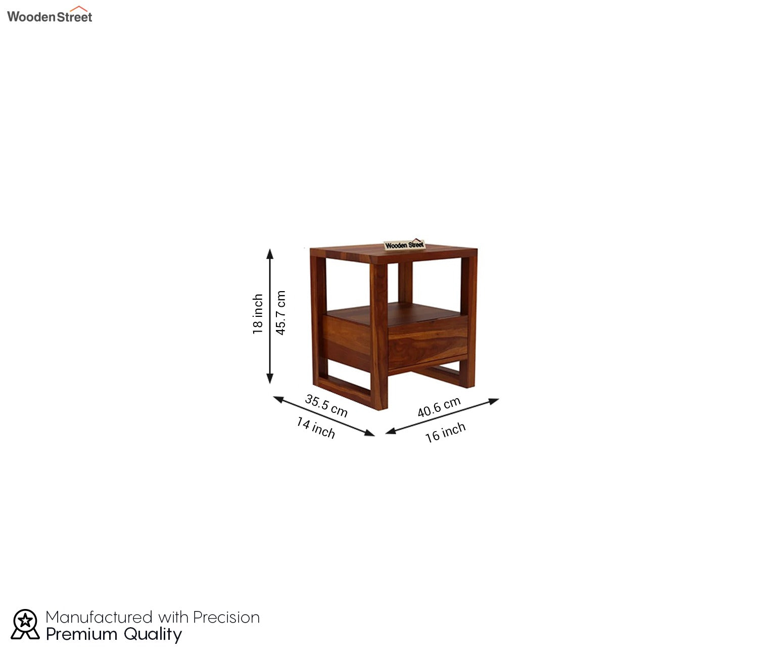 Bryson Bedside Table (Honey Finish)