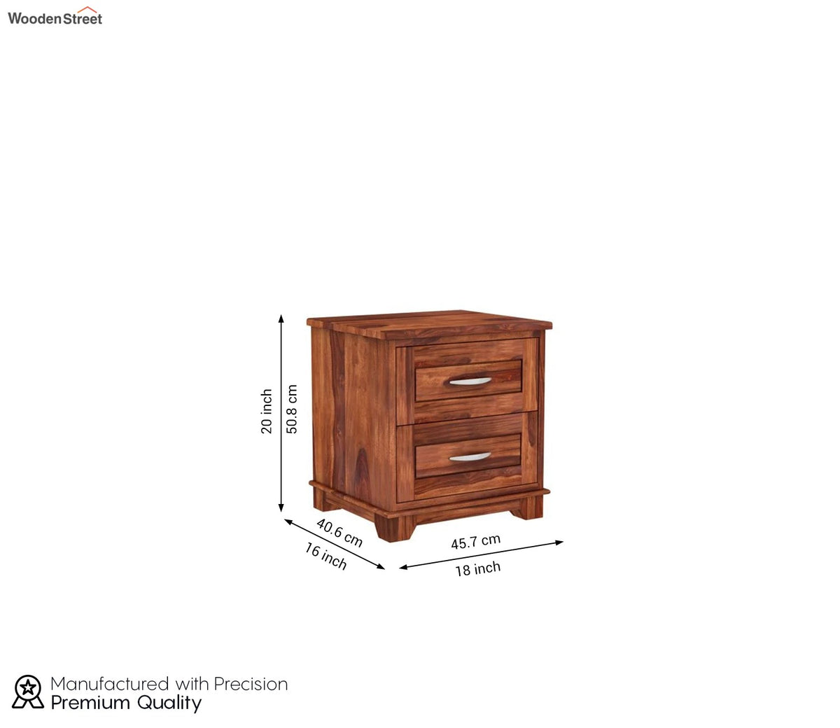 Madison Bedside Table (Honey Finish)