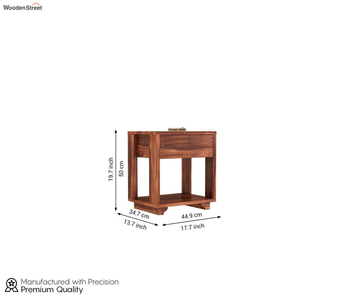 Kristin Bedside Table (Honey Finish)