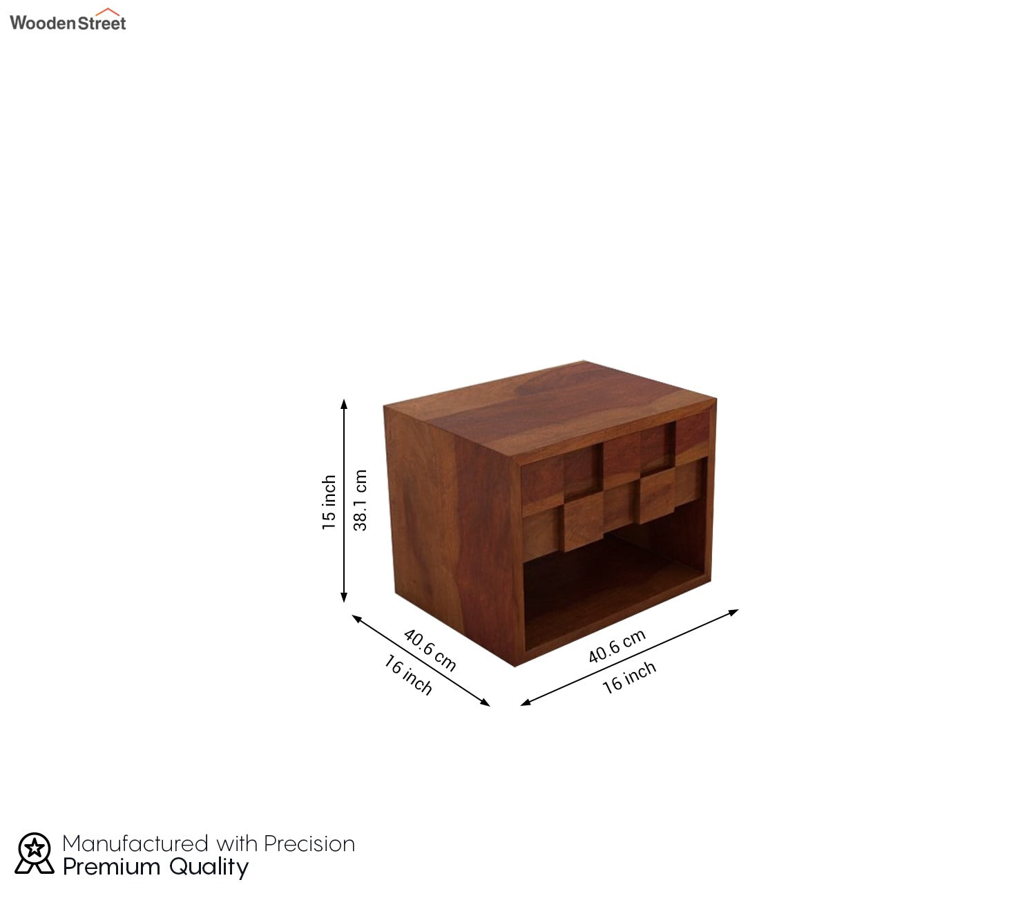Travis Bedside Table (Honey Finish)