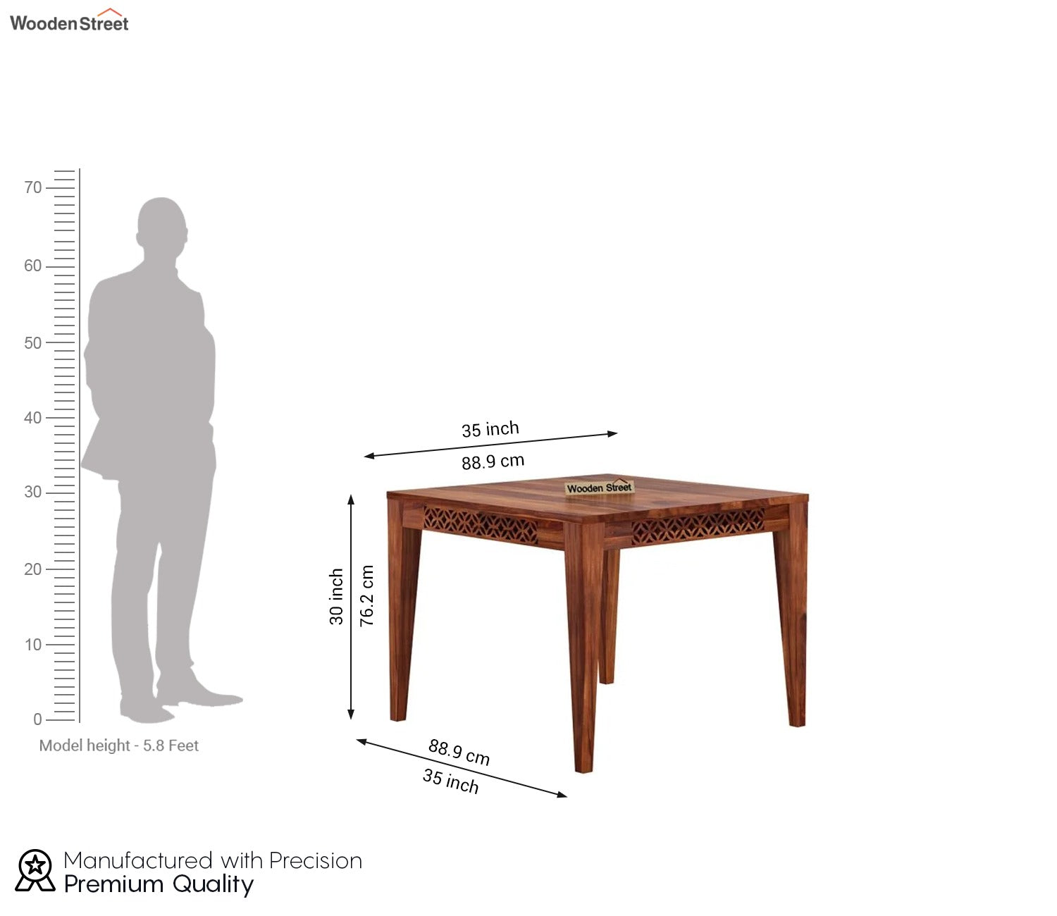 Cambrey 4 Seater Dining Table (Honey Finish)