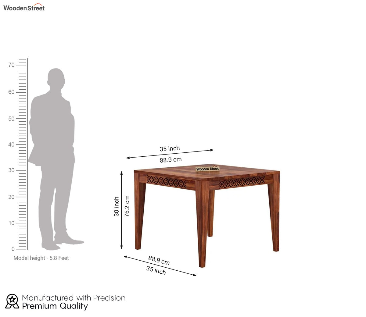 Cambrey 4 Seater Dining Table (Honey Finish)