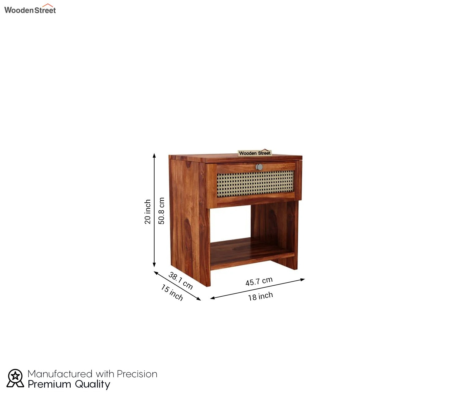 Amory Bedside Table (Honey Finish)