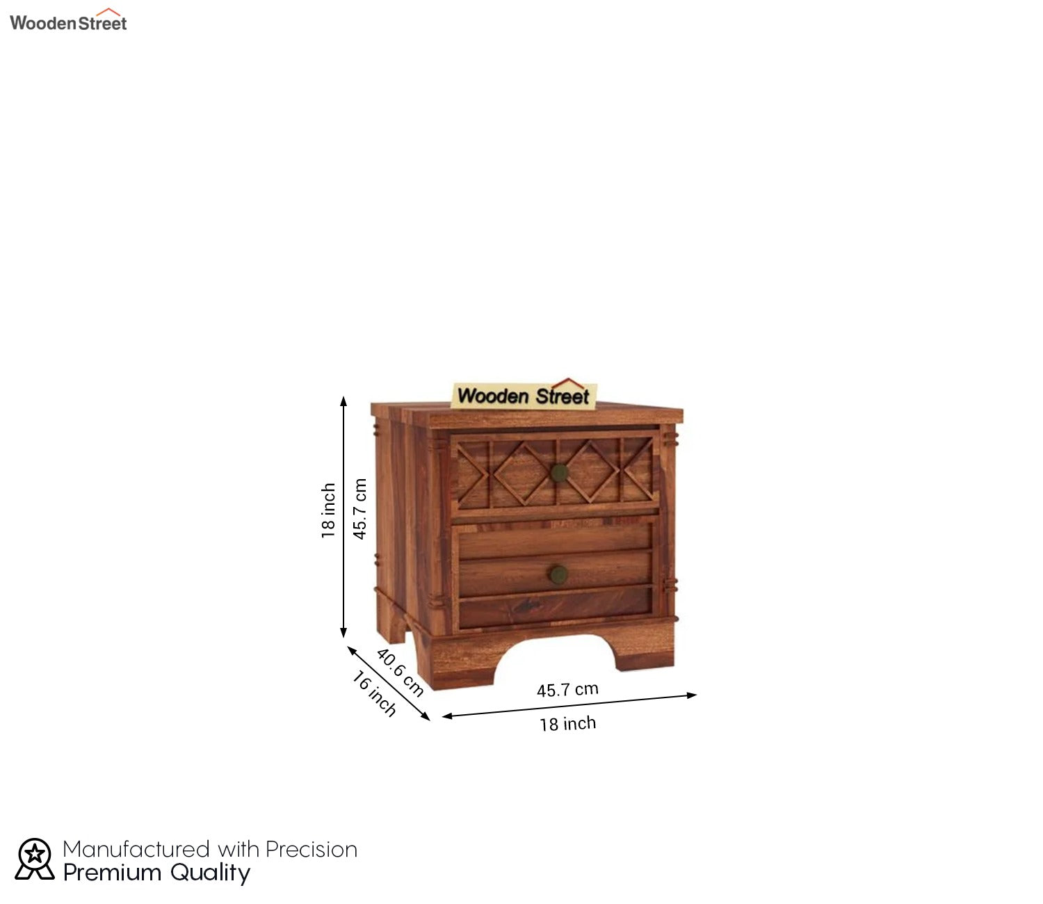 Swirl Bedside Table (Honey Finish)