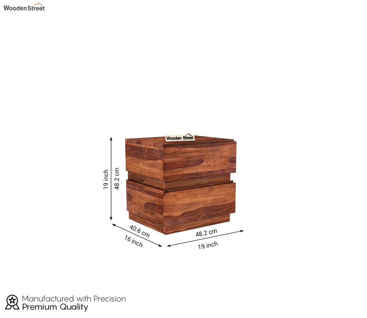 Florian Bedside Table (Honey Finish)