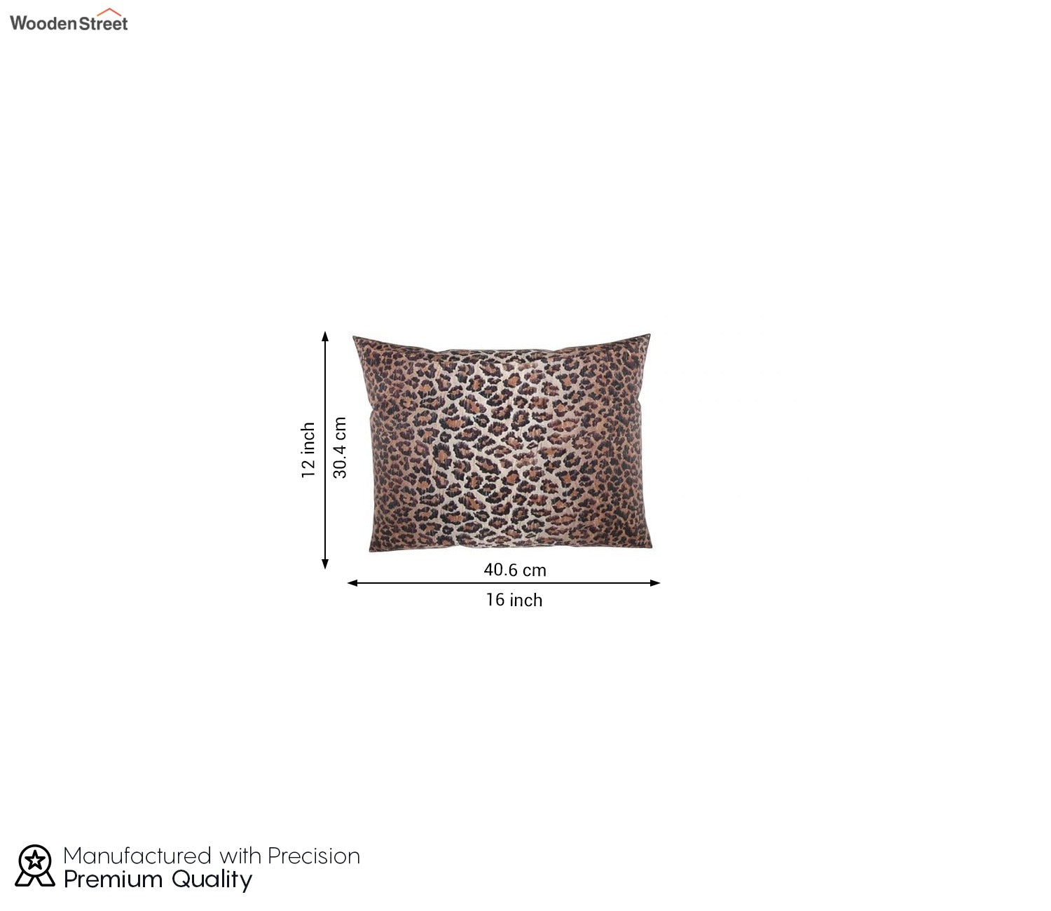 Krista Cushion Cover with Filler - Pack of 1 (16x12 Inch, Hazel Leopard)