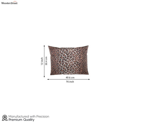 Krista Cushion Cover with Filler - Pack of 1 (16x12 Inch, Hazel Leopard)