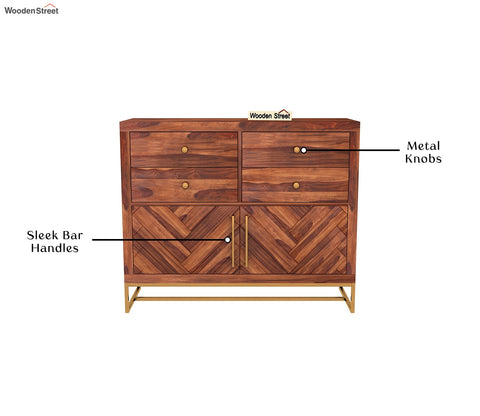 Jett 4-Drawer Wooden Chest Of Drawers (Honey Finish)
