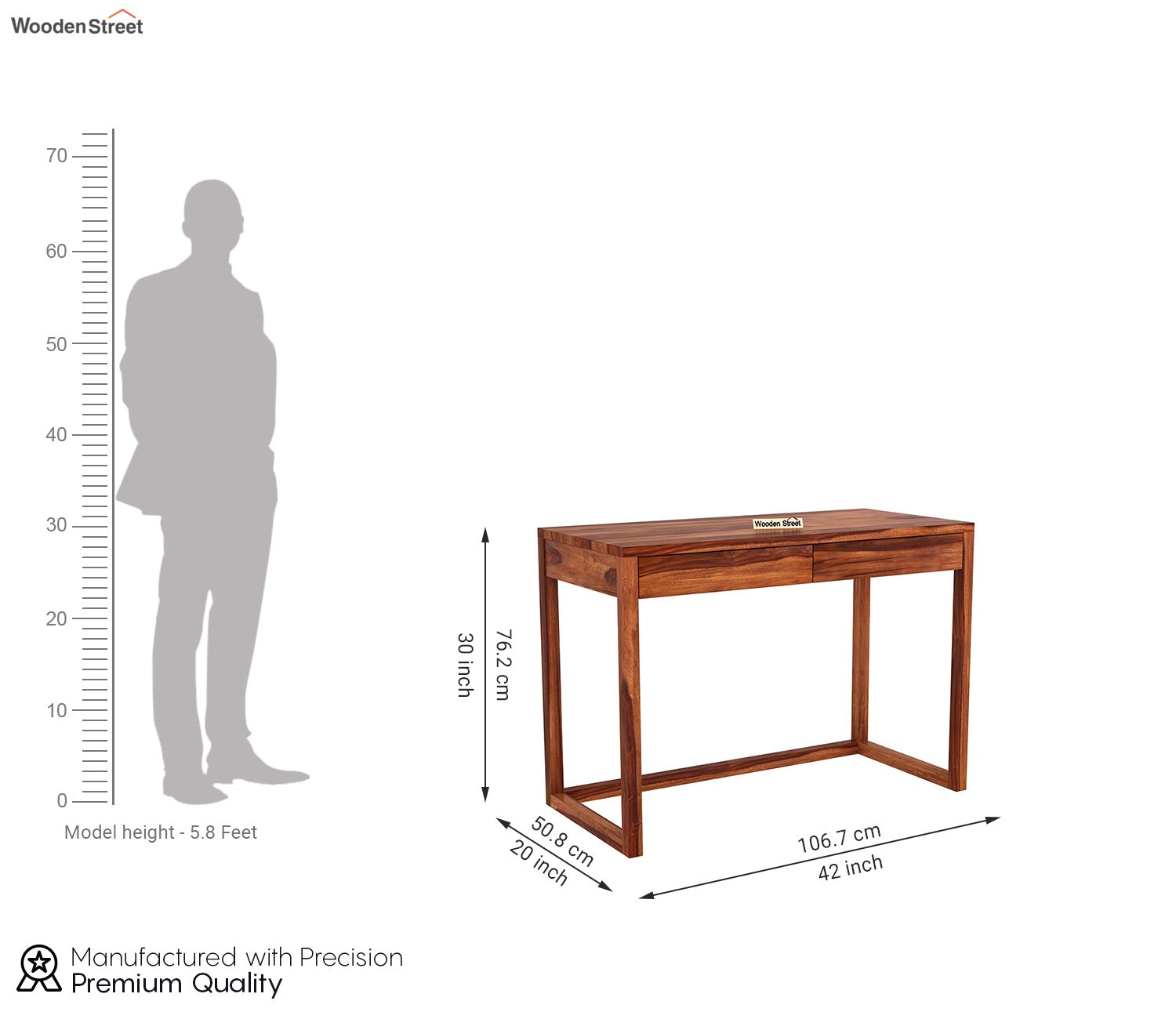 James Study Table (Honey Finish)