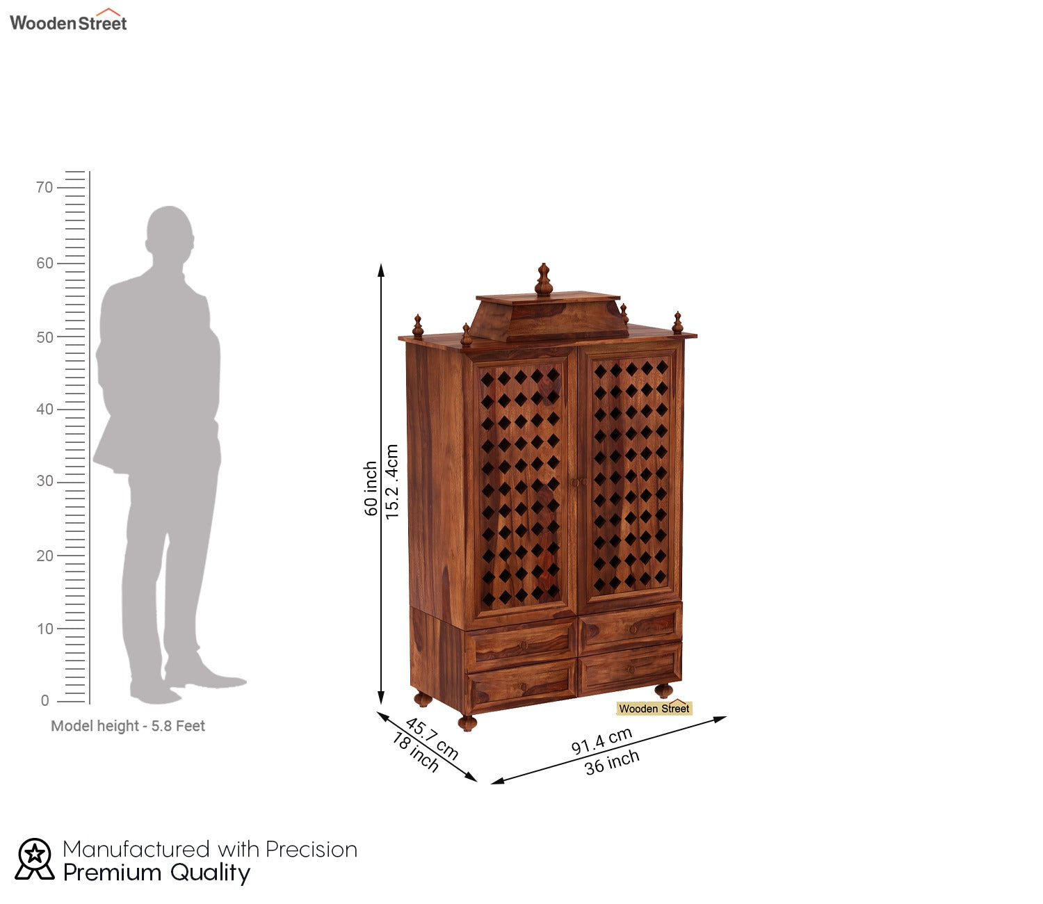 Maurya Home Temple (Honey Finish)