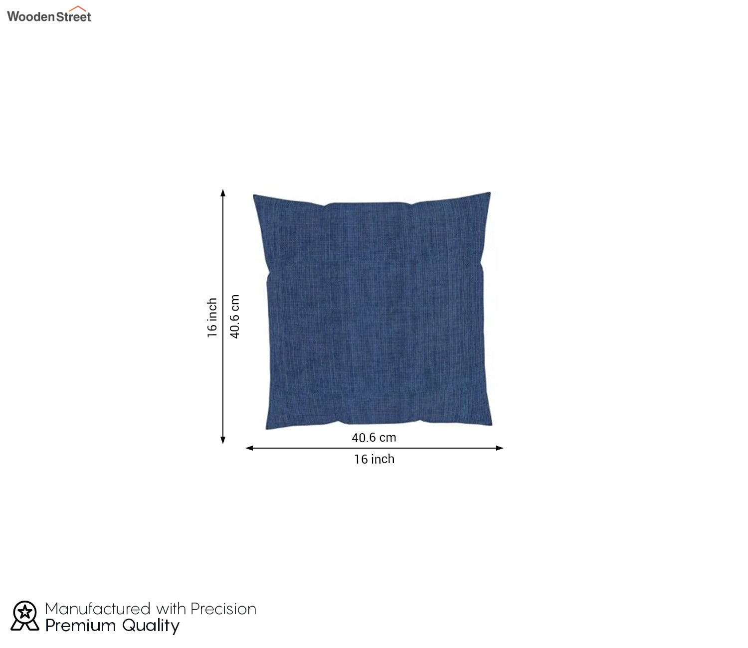 Krista Cushion Cover with Filler - Pack of 1 (16x16 Inch, Iris Blue)