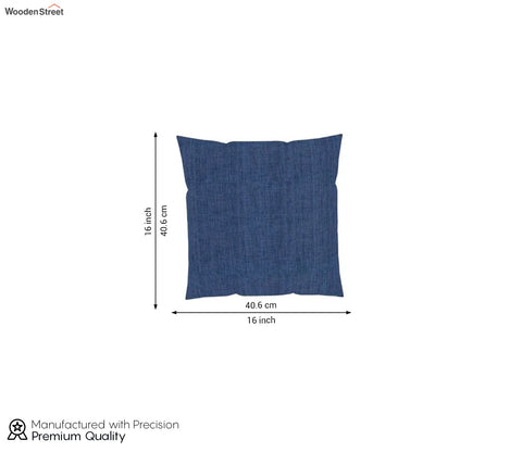 Krista Cushion Cover with Filler - Pack of 1 (16x16 Inch, Iris Blue)
