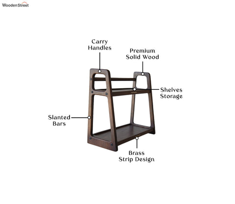 Medha Solid Wood Kitchen Rack (Teak Finish)