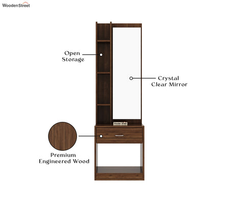 Orbit Dressing Table With Mirror (Columbian Walnut Finish)