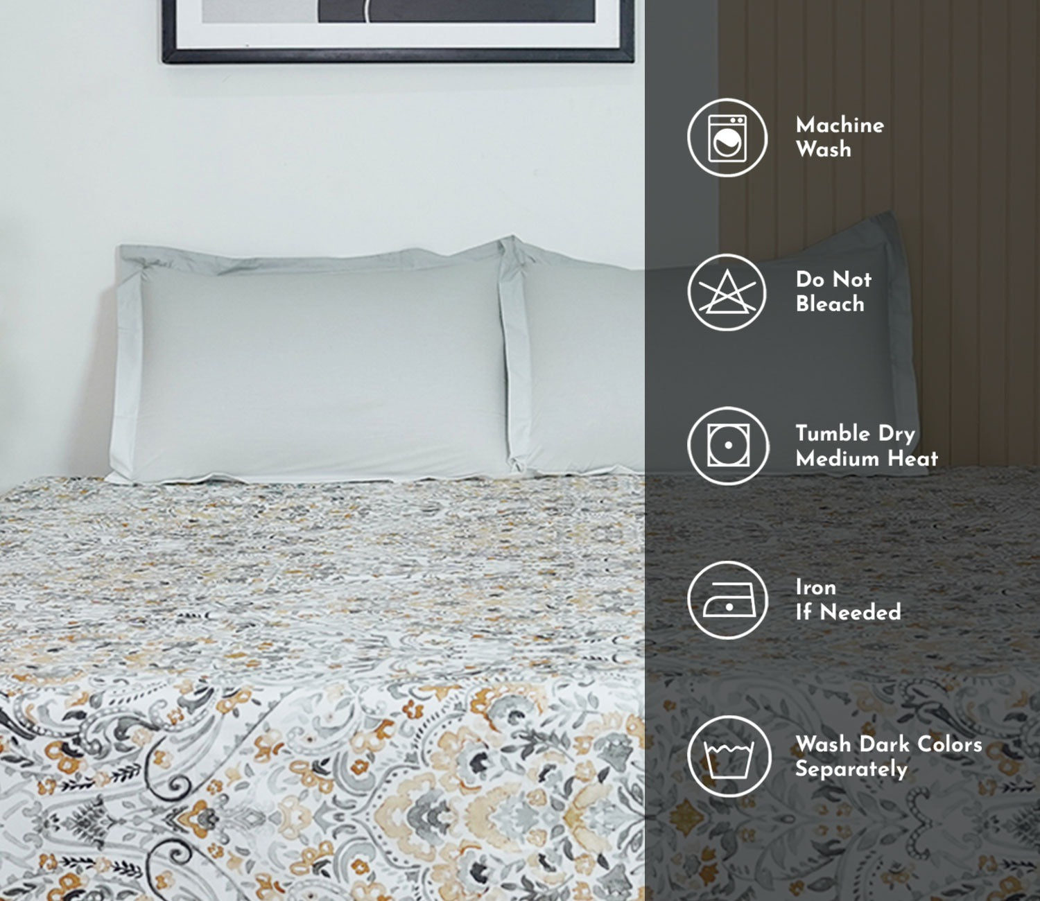 Yantra 180 TC Flat Pure Cotton King Size Bedsheet With 2 Pillow Covers (White)