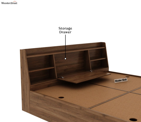 Celestia Engineered Wood Bed with Box Storage (King Size, Columbian Walnut Finish)