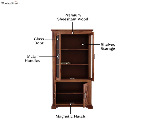 Martin Double Door Crockery Unit (Honey Finish)