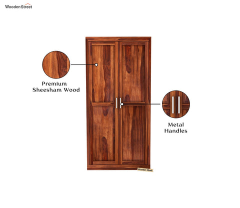 Nixon Solid Wood 2 Door Cupboard (Honey Finish)