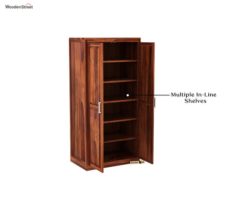Nixon Solid Wood 2 Door Cupboard (Honey Finish)