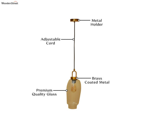 Elision Textured Glass and Metal Hanging Light (Gold, L)