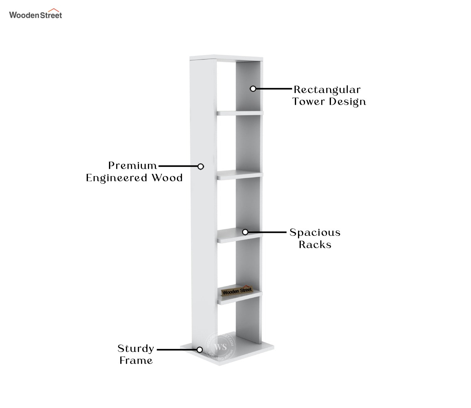 Canny Book Shelf (Frosty White Finish)