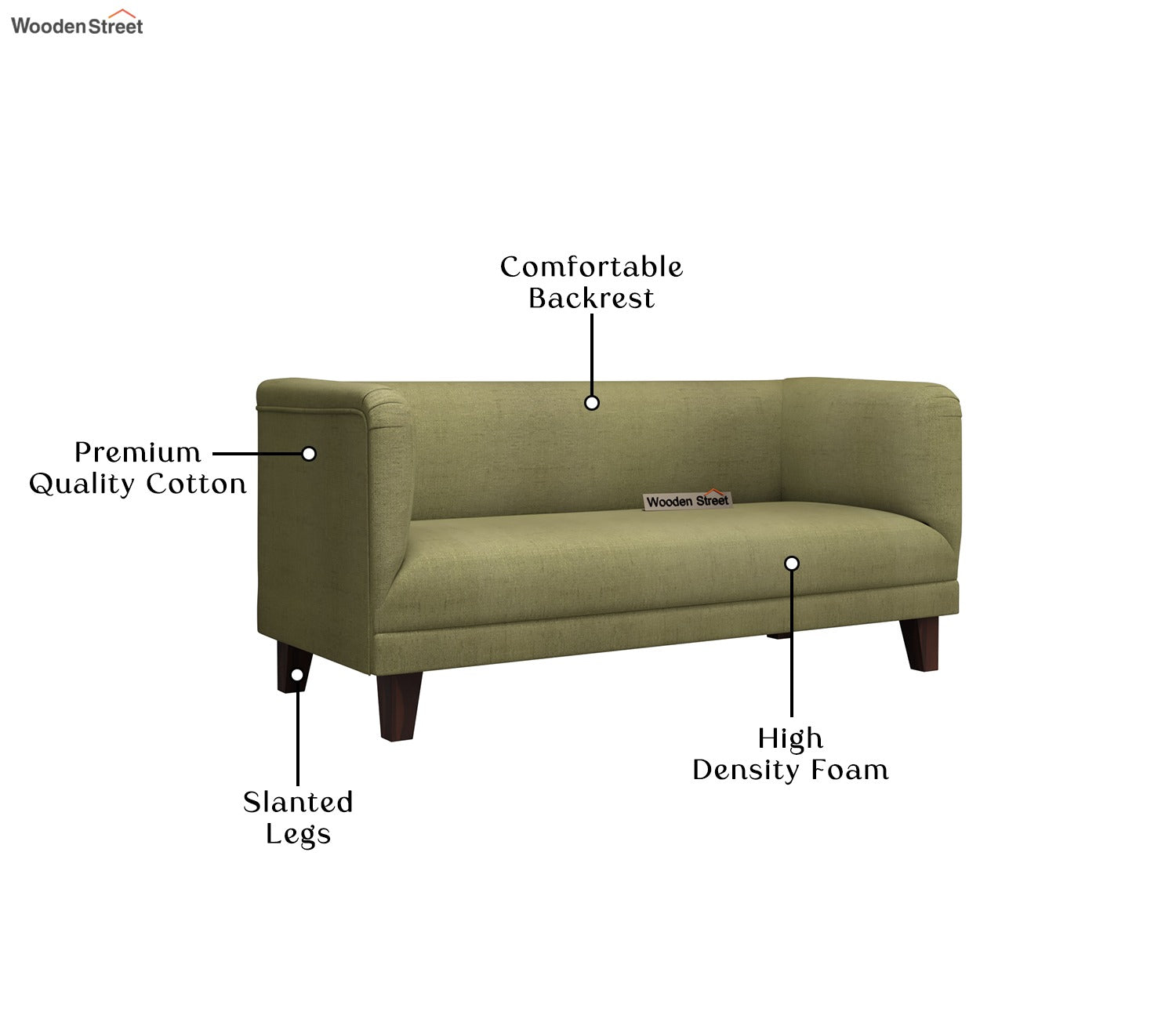 Dexter 3 Seater Fabric Sofa (Cotton, Fresh Mint)