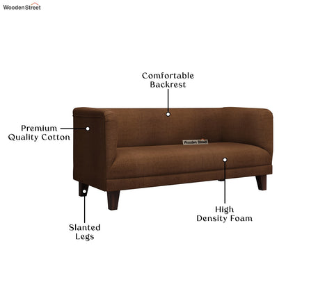 Dexter 3 Seater Fabric Sofa (Cotton, Mocha Brown)