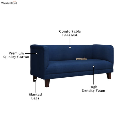 Dexter 3 Seater Fabric Sofa (Cotton, Azure Blue)