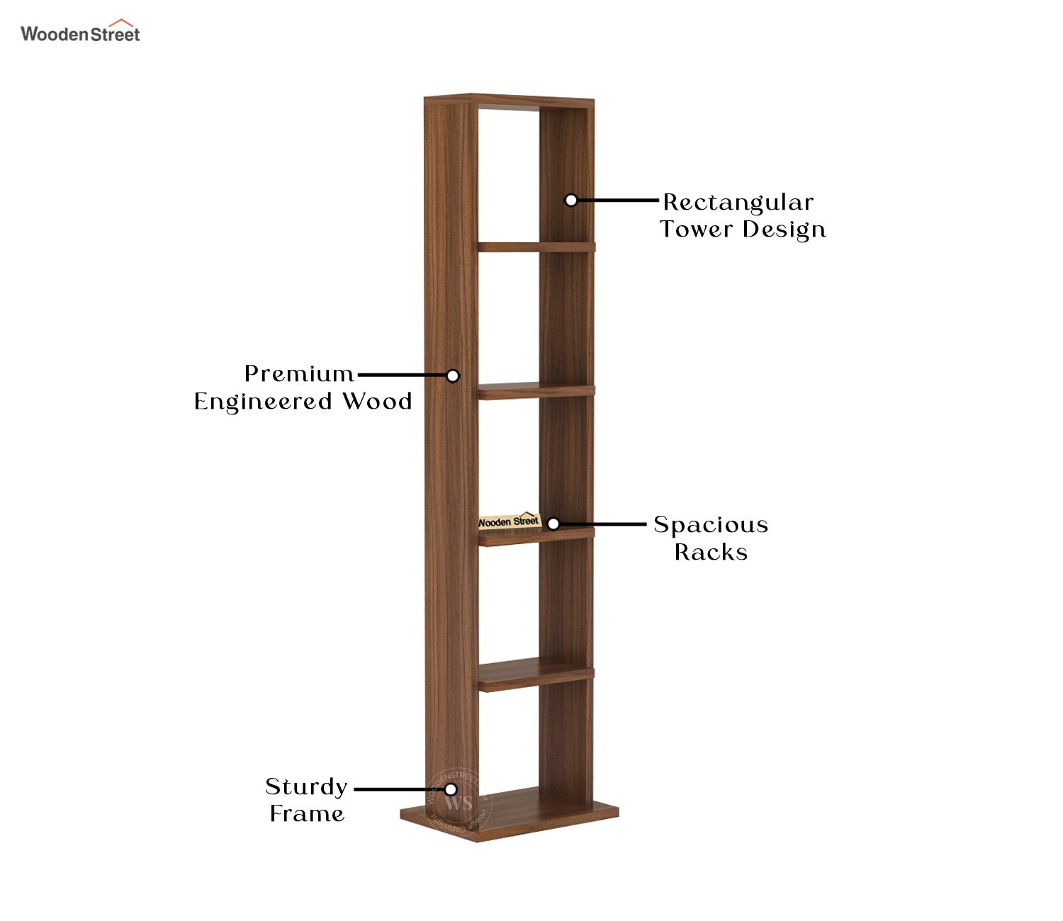 Canny Book Shelf (Exotic Teak Finish)