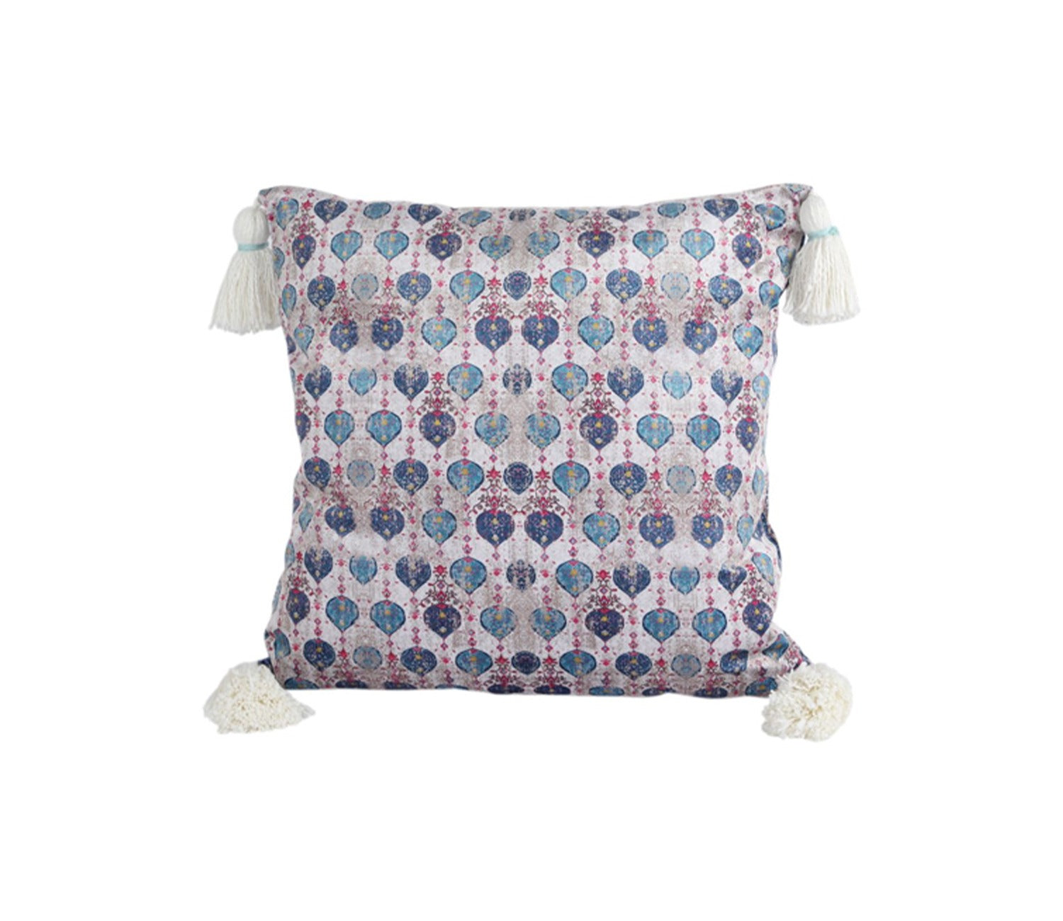 Multicolor Reversible Digital Print Velvet Cushion Covers - Set of 1 (18 x 18 inches)