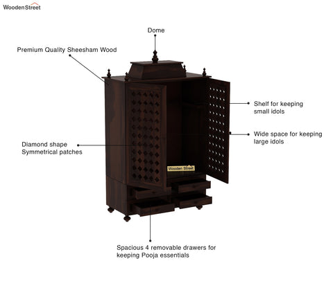 Maurya Home Temple (Walnut Finish)