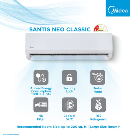 Buy Midea 2 Ton 3 Star Inverter Split AC – SANTIS PRO-X DLX