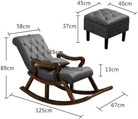 Adelita Handmade Wooden Brown Finish Rocking Chair (Grey)