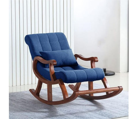 Starlette Honey Finish Handmade Wooden Rocking Chair (Blue)