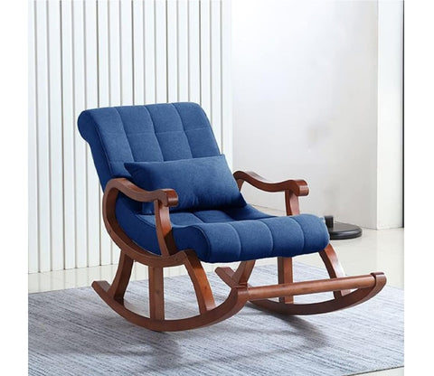 Starlette Honey Finish Handmade Wooden Rocking Chair (Blue)