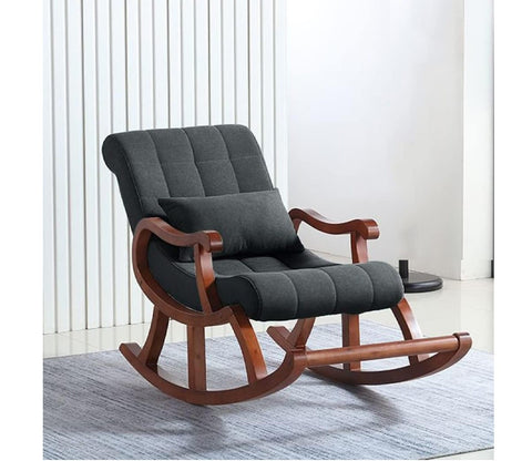 Starlette Honey Finish Handmade Wooden Rocking Chair (Charcoal)
