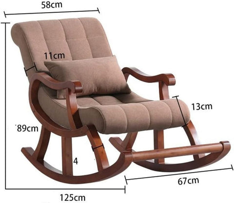 Starlette Honey Finish Handmade Wooden Rocking Chair (Charcoal)