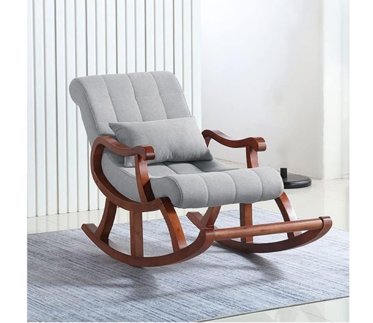 Starlette Honey Finish Handmade Wooden Rocking Chair (Grey)
