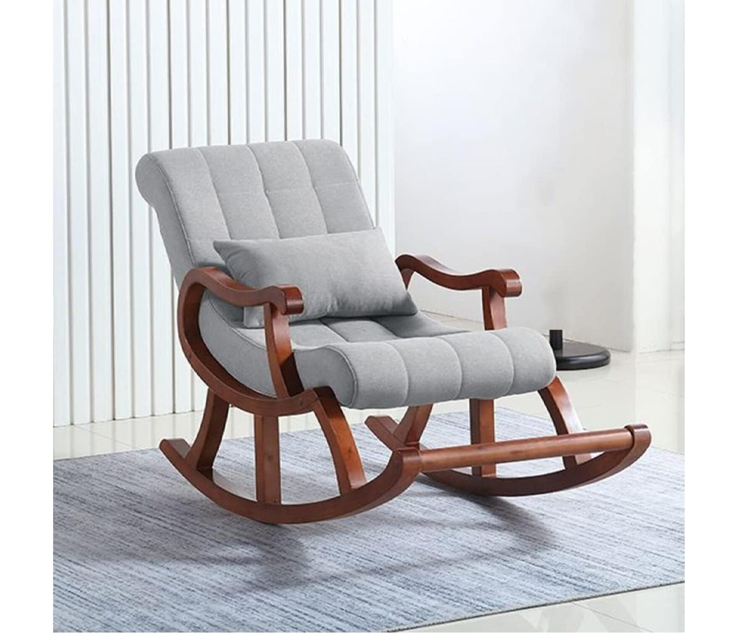 Starlette Honey Finish Handmade Wooden Rocking Chair (Grey)