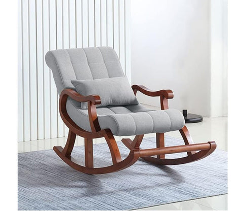 Starlette Honey Finish Handmade Wooden Rocking Chair (Grey)