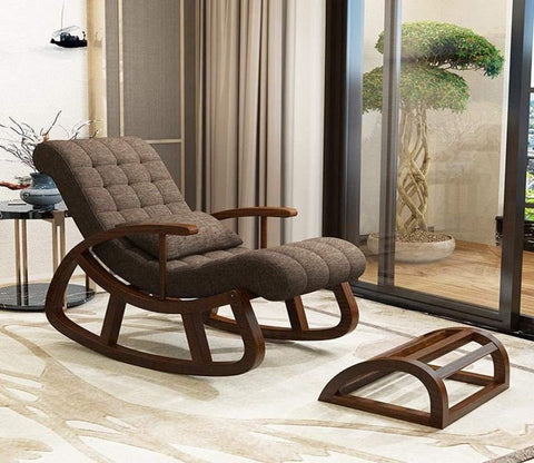 Diego Walnut Finish Handmade Wooden Rocking Chair (Brown)