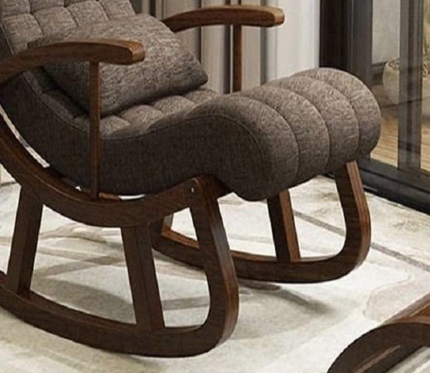 Diego Walnut Finish Handmade Wooden Rocking Chair (Brown)